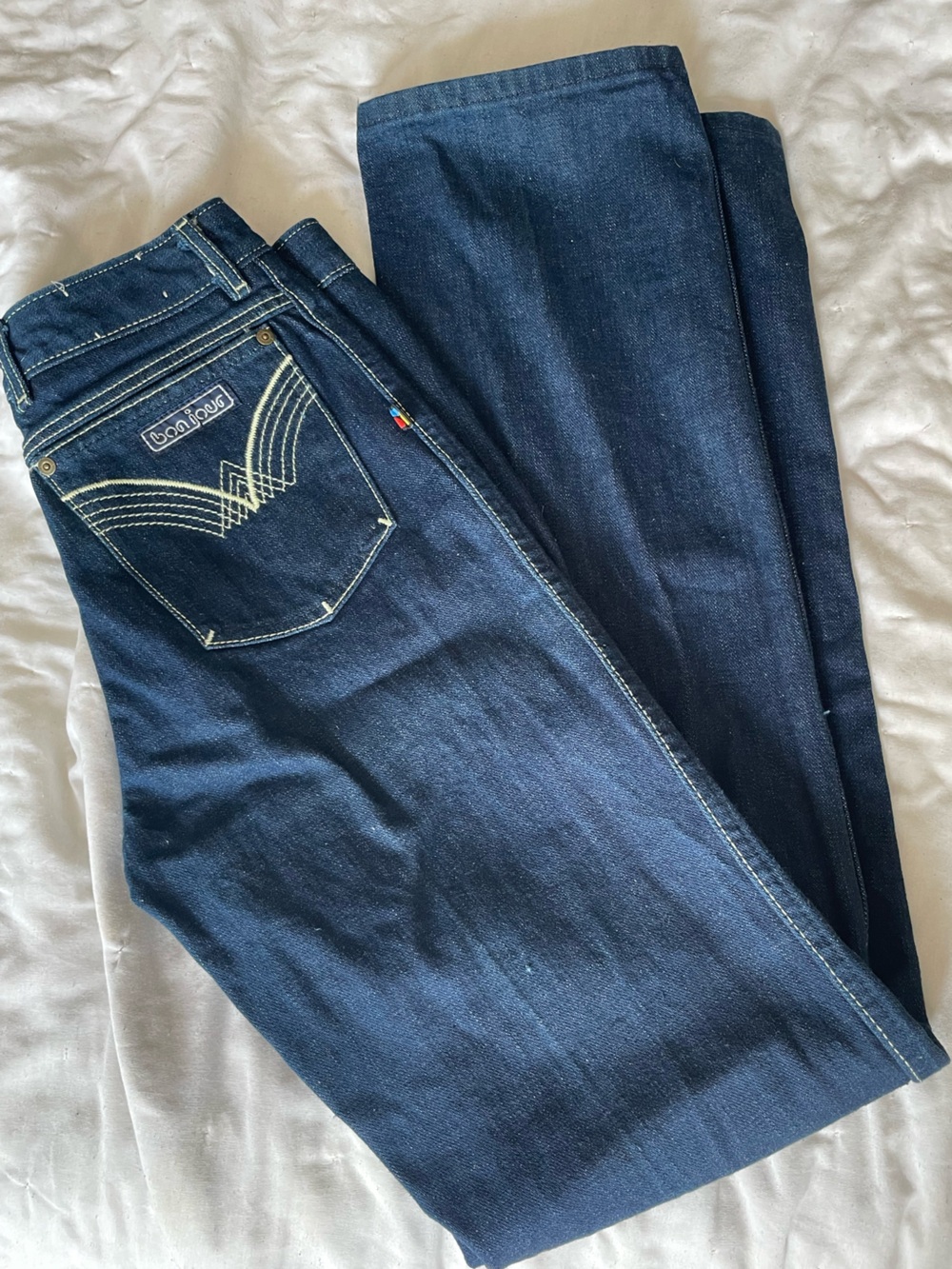 Vintage Bonjour Dark Indigo Women’s Bootcut Flare Tall Jeans sz 2/4